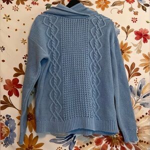 Roxy Women’s M/8 Blue Grandpacore Thick Knit Hooded Sweater School Winter Spring